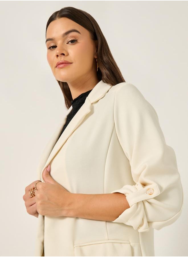 Styli - Solid Regular Fit Notch Label Neck Blazer - Image 1