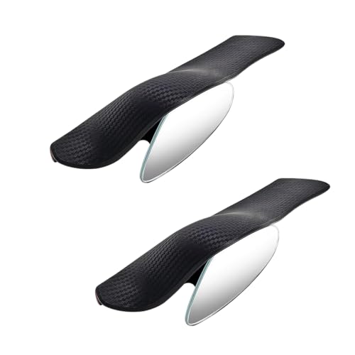 Qurbuns 2 PCS Blind Spot Mirror with Side Mirror Rain Guard 2in1 Waterproof Rain Shield with Wide Angle Round Mirrors 360 Degree Rotation Reverse Assist Mirrors Universal for Most Cars - Image 1