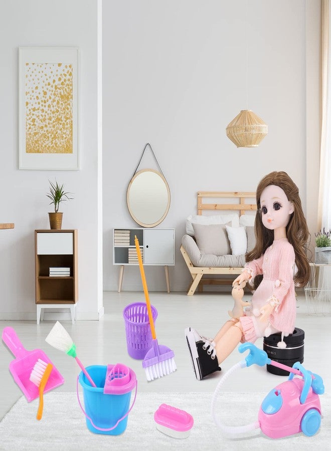 MIKIMIQI 9 Pcs Miniature Dollhouse Cleaning Supplies Mini Bucket Mop Dust Pan Brush Broom Mini Housework Cute Cleaning Supplies Tools Miniature Furniture Dollhouse Decoration Accessories - Image 5