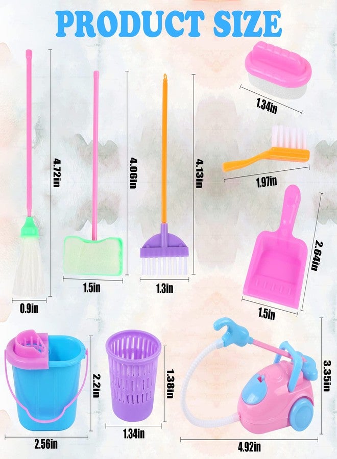 MIKIMIQI 9 Pcs Miniature Dollhouse Cleaning Supplies Mini Bucket Mop Dust Pan Brush Broom Mini Housework Cute Cleaning Supplies Tools Miniature Furniture Dollhouse Decoration Accessories - Image 2