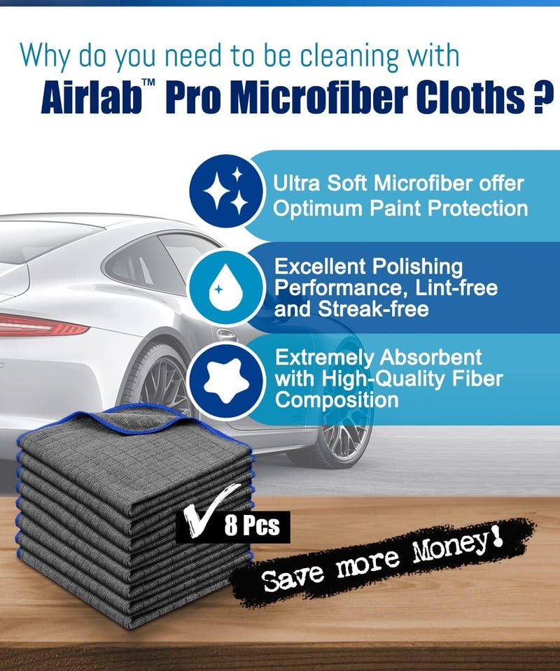Airlab 8-Pack Microfiber Cleaning Cloths - Image 2