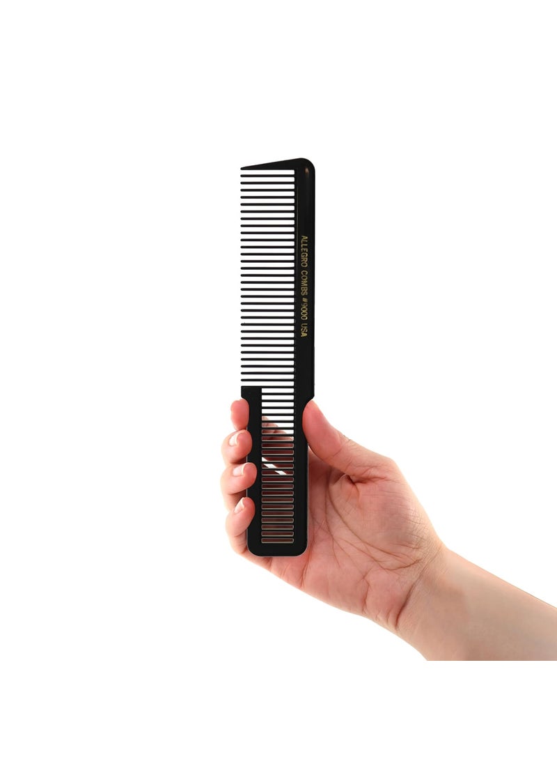 Allegro Combs Allegro Combs 9000 Clipper Blending Cutting Wide Teeth Hair Comb For Fading Barbers Hairstylist Men Women Shower Comb Shampoo Styling 1 Piece Black 