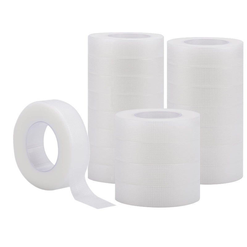 BTYMS 20 Rolls PE Micropore Medical Tape for Individual Eyelash Extension, White, 0.5 inch x 10 Yards - Image 1
