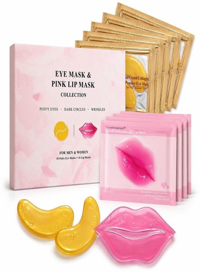 LAVONE 36 Pairs Eye Mask & Lip Mask, 24K Gold Under Eye Patches for Puffy Eyes and Dark Circles, Collagen Lip Patch for Dry Lips, Hydrating Anti-Aging Skincare Duo, Bridesmaid Gifts, Hangover Kit - Image 1
