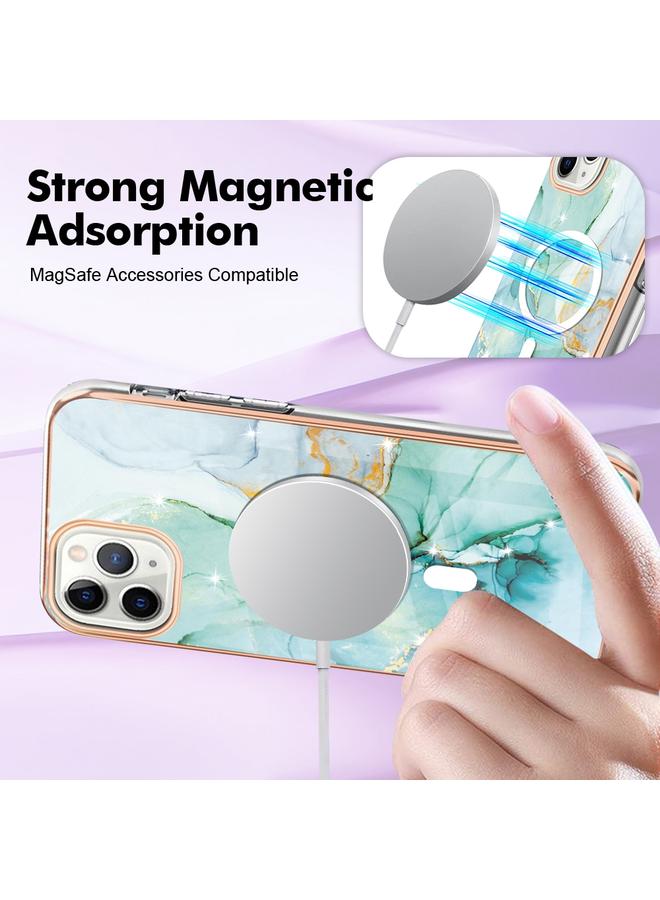 S-TOP Case For iPhone 11 Pro Max Marble Pattern Dual-side IMD Magsafe TPU Phone Case - Image 3