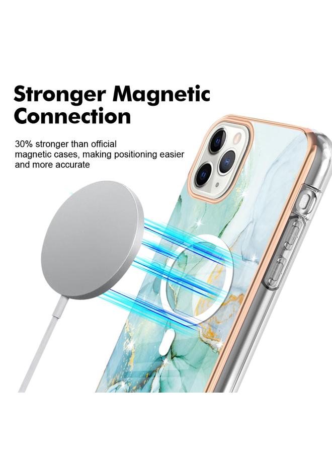 S-TOP Case For iPhone 11 Pro Max Marble Pattern Dual-side IMD Magsafe TPU Phone Case - Image 2