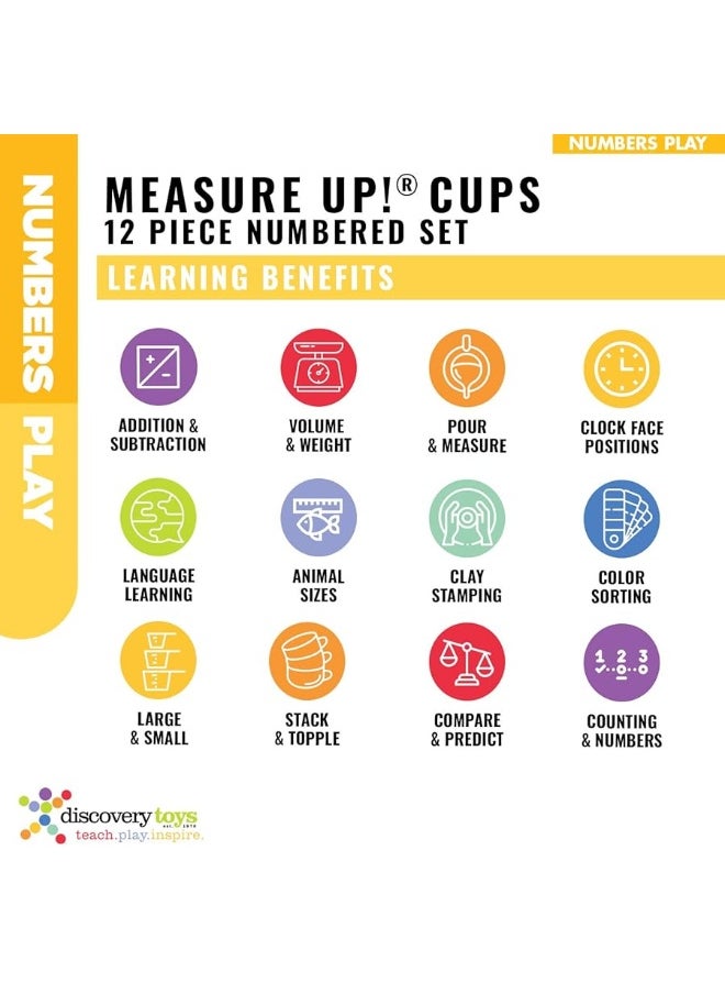 Discovery Toys Discovery Toys Measure UP! Cups | Educational Stacking & Nesting 12 Piece Numbered Set| Kid-Powered Learning | STEM Toy Early Math Childhood Development 12 Months and Up  - Image 5