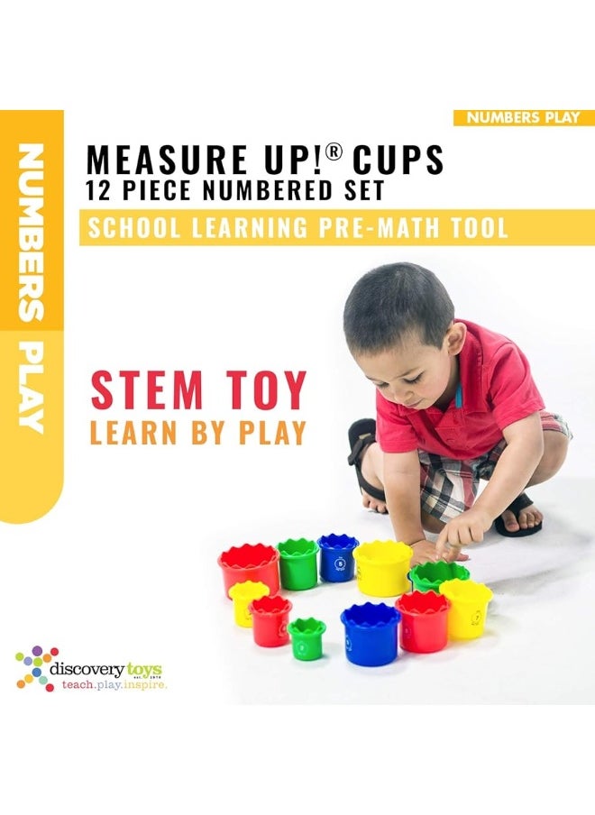 Discovery Toys - Discovery Toys Measure UP! Cups | Educational Stacking & Nesting 12 Piece Numbered Set| Kid-Powered Learning | STEM Toy Early Math Childhood Development 12 Months and Up - Image 1