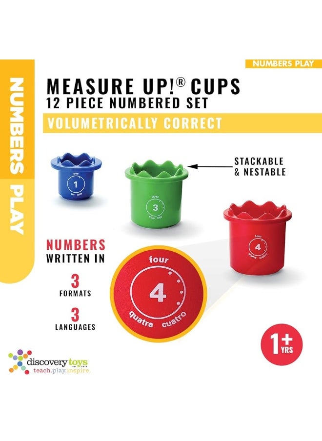 Discovery Toys - Discovery Toys Measure UP! Cups | Educational Stacking & Nesting 12 Piece Numbered Set| Kid-Powered Learning | STEM Toy Early Math Childhood Development 12 Months and Up - Image 1