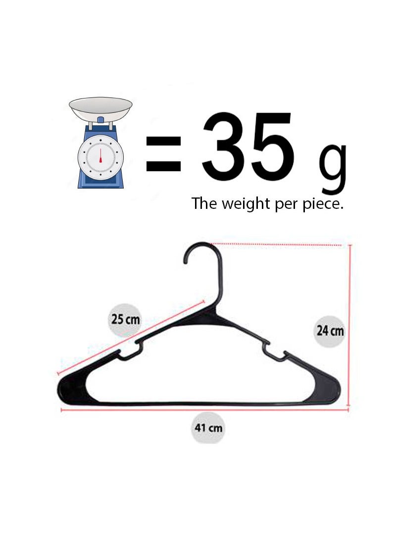 Kanz Aladwaa Luxurious plastic clothing hangers (216 pieces) of the mega type in black color.  - Image 4