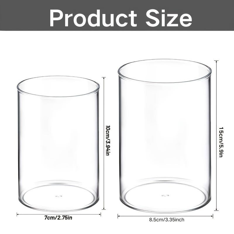Clear Acrylic Pen Holder 3.35inch Desk Organizer Stationery Storage Cup - Image 2