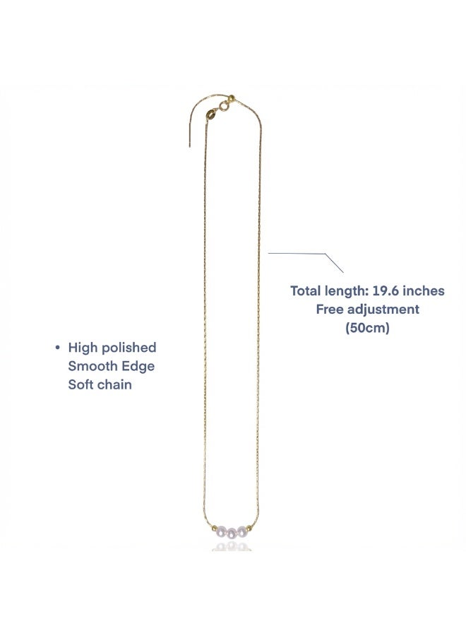 BLUELOTUSSE Real Freshwater Pearl Smile Necklace – 5.5–6mm Handpicked Natural Pearls, Minimal 3 Beads Choker, Mother’s Day Gift for Mom, Elegant Pearl Necklace for Women - Image 4