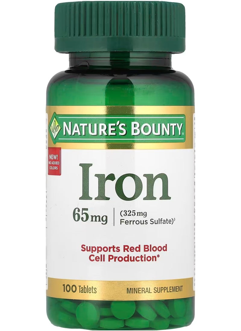 NATURE'S BOUNTY Iron, 65 mg, 100 Tablets  - Image 1
