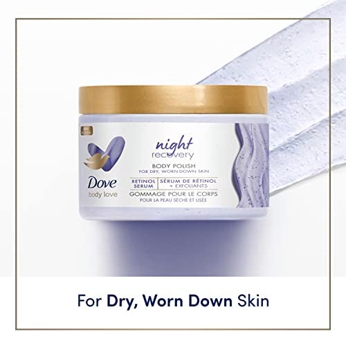 Dove Body Love Body Polish Night Recovery 3 Count for Dry, Worn-Down Skin, Body Scrub with Retinol and Botanical Oils for Silky, Smooth Skin 12 oz - Image 3