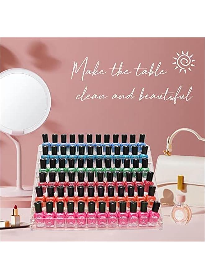 Arabest Acrylic Nail Polish Organizer Rack, 6 Tier Holder Stand, Paint Rack Gel Nail Polish Shelf Display, Sunglass Organizer, Essential Oils Storage Shelf, Holds Up to 72 Bottles  - Image 4