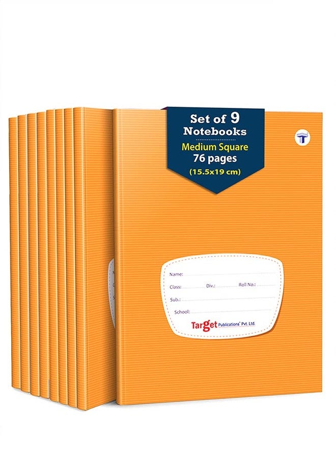 TARGET PUBLICATIONS Medium Square Maths Note Books for School Kids | 76 Pages 155 x 19 cm Hard Cover with Label | Maths Notebook with Fun Activity | Square Notebooks Set of 9 - Image 1
