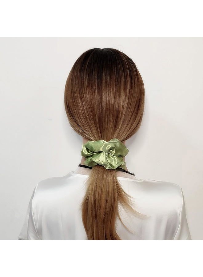 Sufermoe 12 Pcs Soft Satin Silk Hair Scrunchies, 4.5 Inch, Light Gray Green, Hair Ties for Women and Girls, Hair Accessories - Image 2