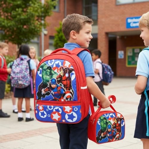 Stylbase Waterproof School Bag with Lunch Bag Combo for Boys and Girls Kids Bag with Tiffin Cover - Backpack for Travelling for 5-7 Years 15 Inches - Image 4