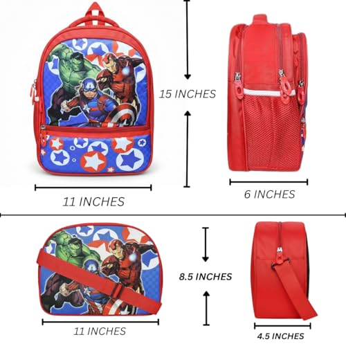 Stylbase Waterproof School Bag with Lunch Bag Combo for Boys and Girls Kids Bag with Tiffin Cover - Backpack for Travelling for 5-7 Years 15 Inches - Image 2