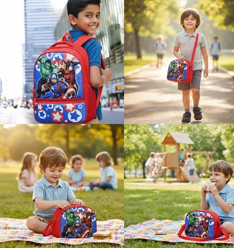 Stylbase Waterproof School Bag with Lunch Bag Combo for Boys and Girls Kids Bag with Tiffin Cover - Backpack for Travelling for 5-7 Years 15 Inches - Image 3