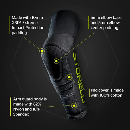 Storelli BodyShield Arm Guards, Protective Goalie Elbow Pads for Soccer & High Impact Sports with XRD Extreme Impact Protection, 1 Pair, Black, Large - Image 4
