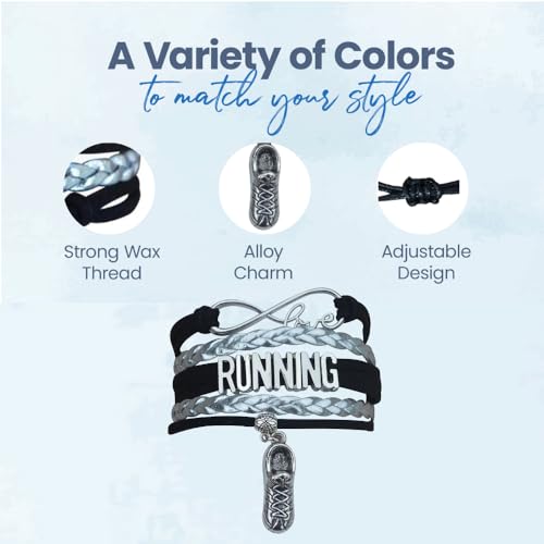 Infinity Collection Running Gifts- Runner Bracelet, Running Jewelry, Adjustable Running Charm Bracelet- Ideal Cross Country, Track, Marathon Gifts - Image 4