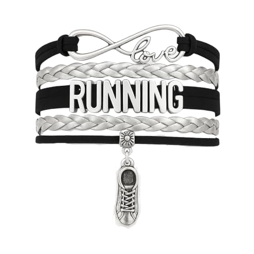 Infinity Collection Running Gifts- Runner Bracelet, Running Jewelry, Adjustable Running Charm Bracelet- Ideal Cross Country, Track, Marathon Gifts - Image 1