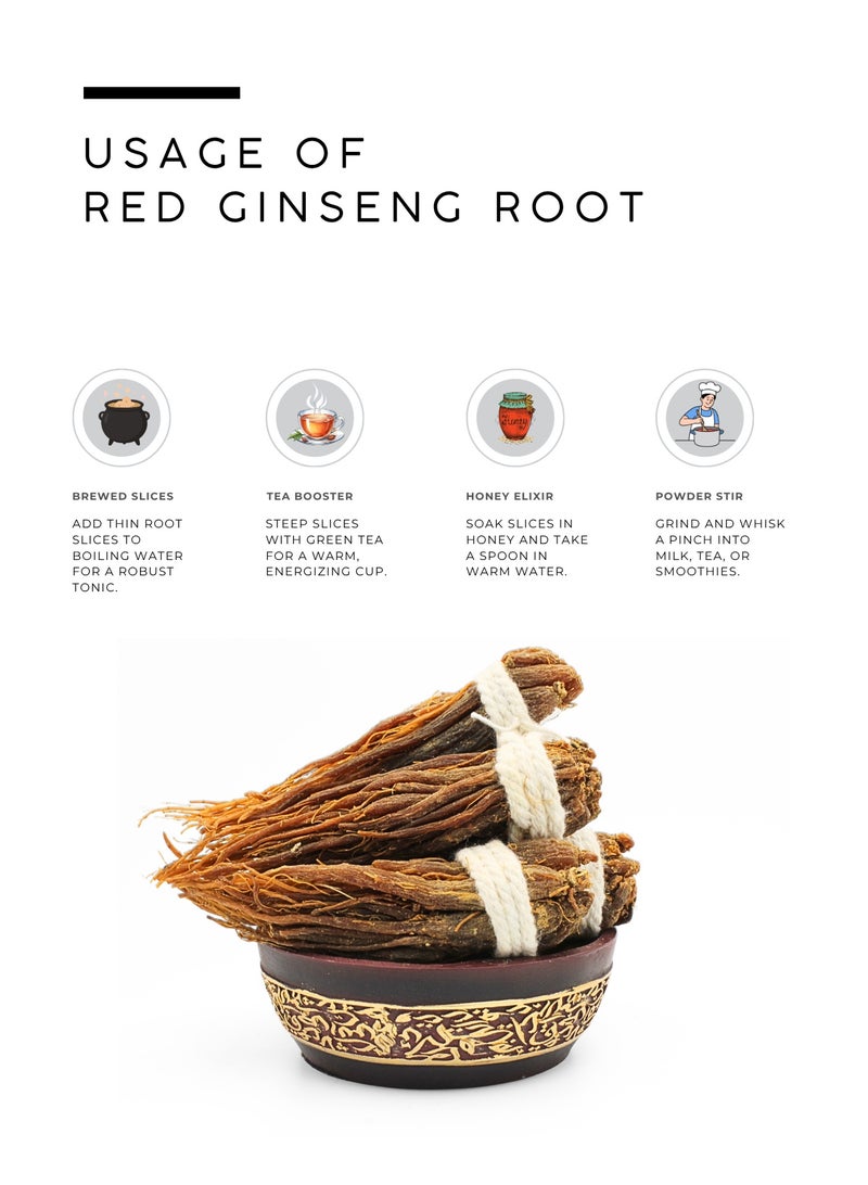 AWAFI MILL Korean Red Ginseng Root | 6-Year Aged | Whole Panax Ginseng - 100 g | 3.5 Oz - Image 3