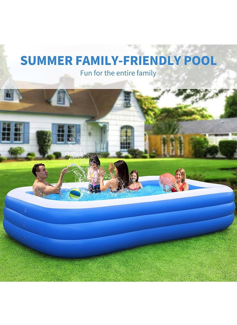 TAPIT 305x183x56cm Large Family Inflatable Swimming Pool, 3-Layer Rectangle Shape Thickened Durable Family Lounge Pool, Indoor Entertainment and Outdoor Activities Party Toys for Adults and Kids, Suitable for 1-8 People  - Image 5