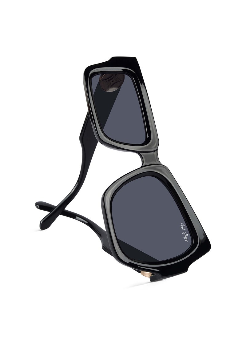 Woggles Red Pappy Aurify Black Asymetrical Sunglasses  - Image 3