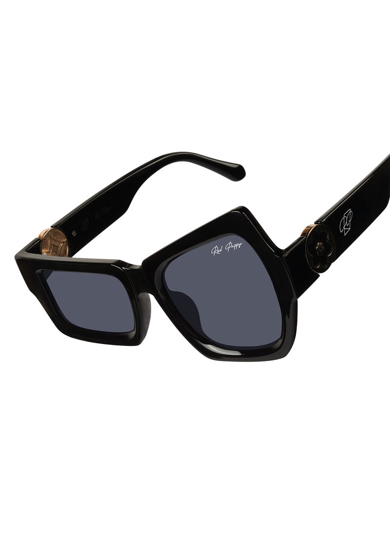 Woggles Red Pappy Aurify Black Asymetrical Sunglasses  - Image 2