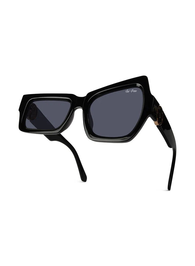 Woggles Red Pappy Aurify Black Asymetrical Sunglasses