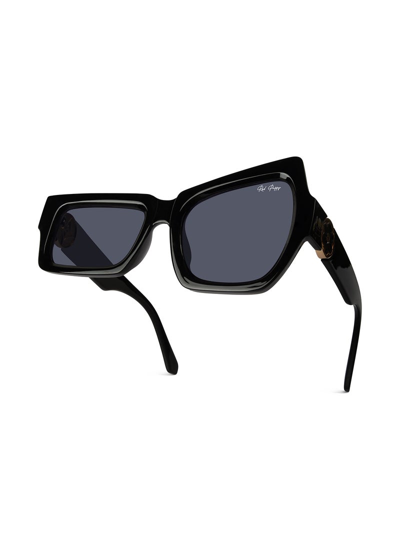 Woggles Red Pappy Aurify Black Asymetrical Sunglasses  - Image 4