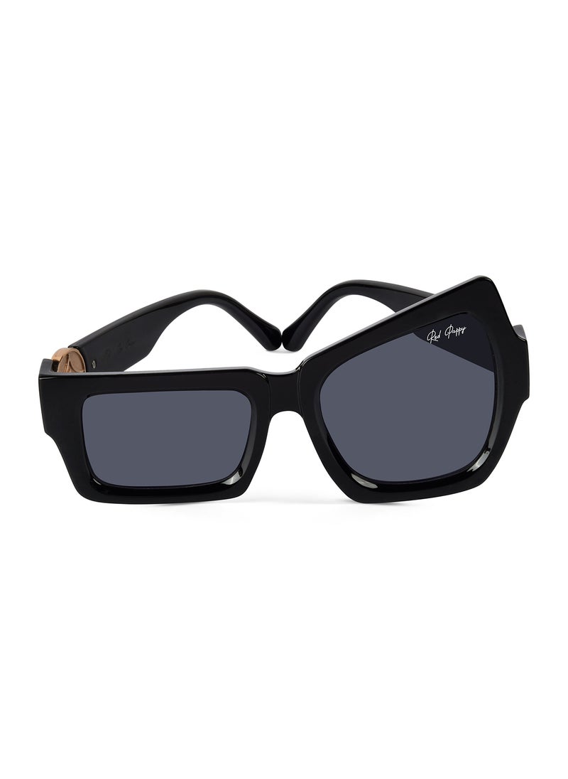 Woggles Red Pappy Aurify Black Asymetrical Sunglasses  - Image 1