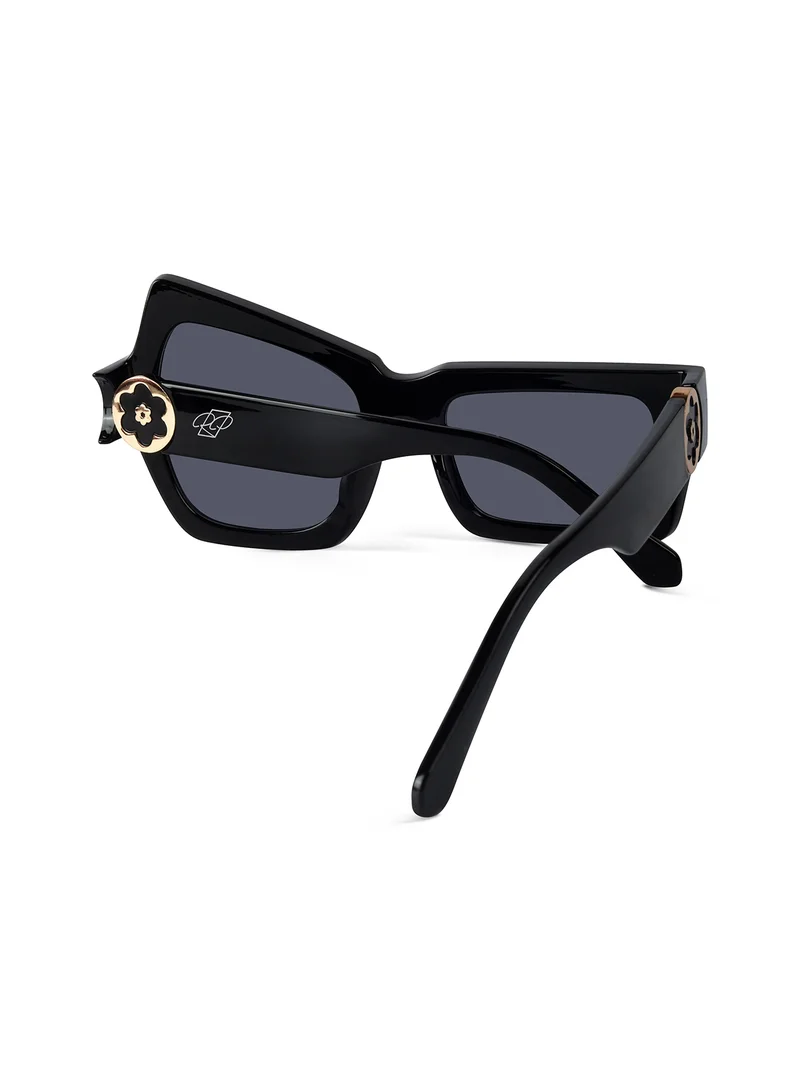 Woggles Red Pappy Aurify Black Asymetrical Sunglasses