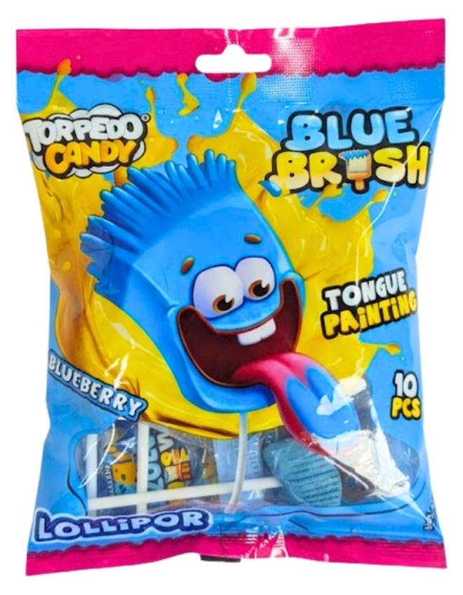 Blue Brush Lollipop  Blueberry, Tongue Painting, 10 Pcs