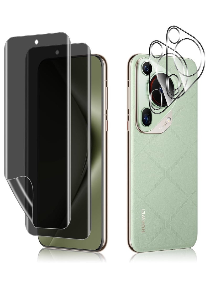 General Privacy Screen Protector Compatible with Huawei Pura 70 Ultra, [2+2 Pack] Tempered Glass Camera Lens Protector, TPU Soft Anti-Spy Protective Film for Huawei Pura 70 Ultra  - Image 1