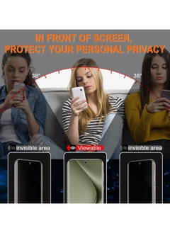 General Privacy Screen Protector Compatible with Huawei Pura 70 Ultra, [2+2 Pack] Tempered Glass Camera Lens Protector, TPU Soft Anti-Spy Protective Film for Huawei Pura 70 Ultra  - Image 2