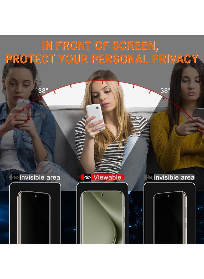 General Privacy Screen Protector Compatible with Huawei Pura 70 Ultra, [2+2 Pack] Tempered Glass Camera Lens Protector, TPU Soft Anti-Spy Protective Film for Huawei Pura 70 Ultra  - Image 2