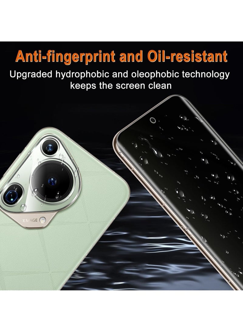 General Privacy Screen Protector Compatible with Huawei Pura 70 Ultra, [2+2 Pack] Tempered Glass Camera Lens Protector, TPU Soft Anti-Spy Protective Film for Huawei Pura 70 Ultra  - Image 5