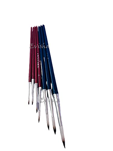 Evisha Set of 7 Different Size Round Paint Brushes Synthetic Nylon Hair Artist Acrylic Paint Brush for Acrylic | Nail Brush Art | Watercolor | Oil Painting - Image 4