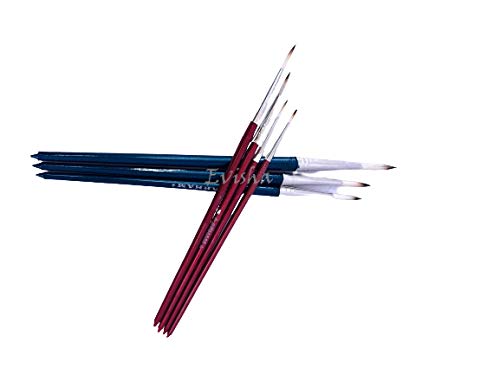 Evisha Set of 7 Different Size Round Paint Brushes Synthetic Nylon Hair Artist Acrylic Paint Brush for Acrylic | Nail Brush Art | Watercolor | Oil Painting - Image 3