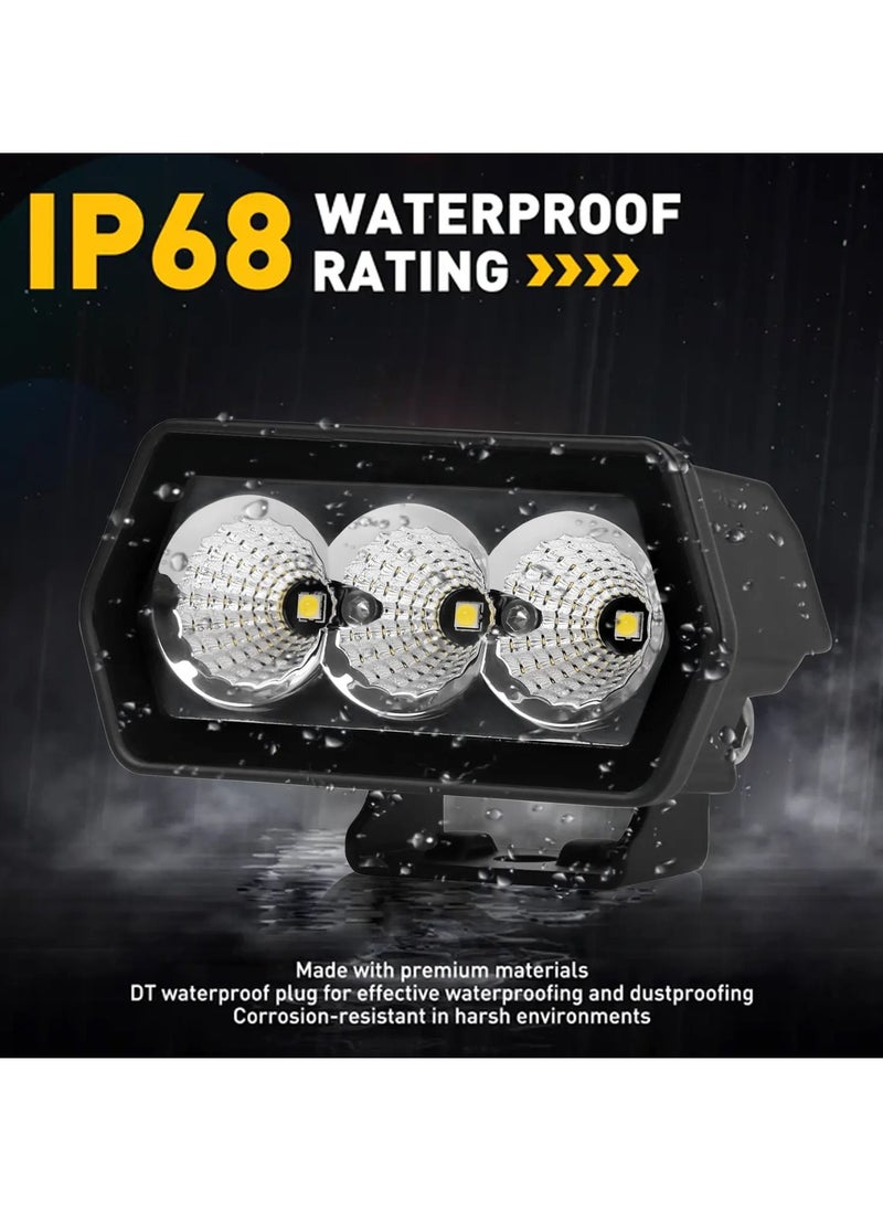 Toby's Toby's New 12V Auto Work Light Led Waterproof,4.5in 15W 3LED 5700K White Work Light IP68 Ultra Slim Lamp Bar Stripe for Offroad Ships 2 pieces  - Image 2