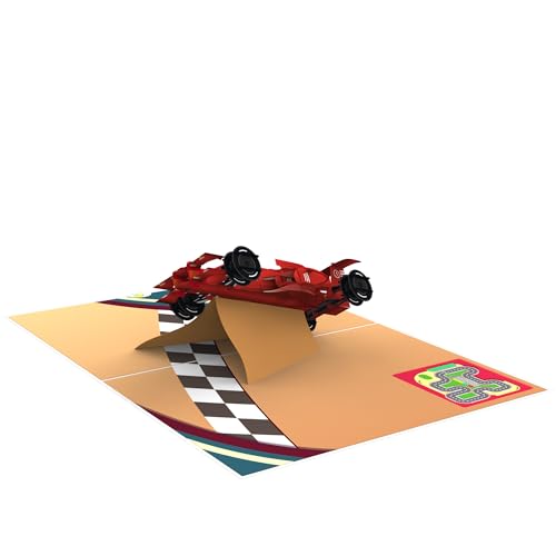 Rykamia Formula 1 Car Pop-Up Greeting Card, Red, Cartoon, Modern, 4x6 inches, Birthday, Father's Day, Thank You, Congratulations, Good Luck, Formula 1 Racing Fan Gift - Image 4