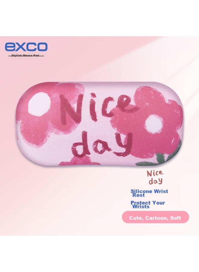 Exco Cute Anime Flower Field Mouse Pad Wrist Rest, Mouse Hand Support, Wrist Support, Silicone Hand Pad, Small Size, For Computer Office Keyboard Gaming, Hand Support Pillow 9492 - Image 1