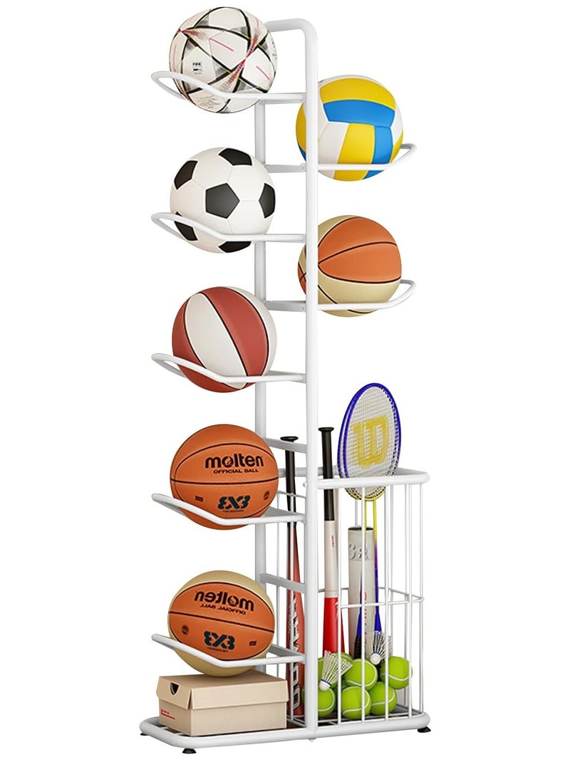 DubaiGallery Ball Sports Equipment Storage Rack, Basketball Display Holder for Organize Toys, Sports Gear, Home School Football Volleyball Locker Shelves - Image 1