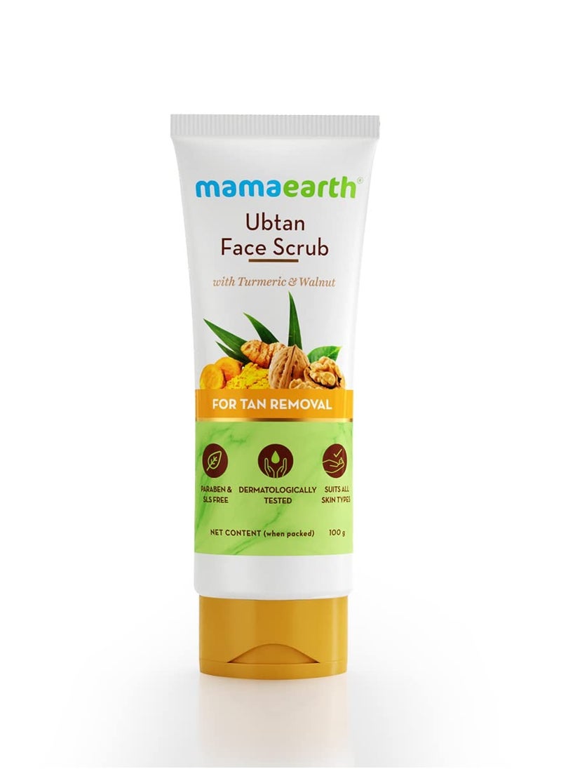 Mamaearth - Mamaearth Ubtan Scrub For Face with Turmeric & Walnut for Tan Removal - 100g - Image 1