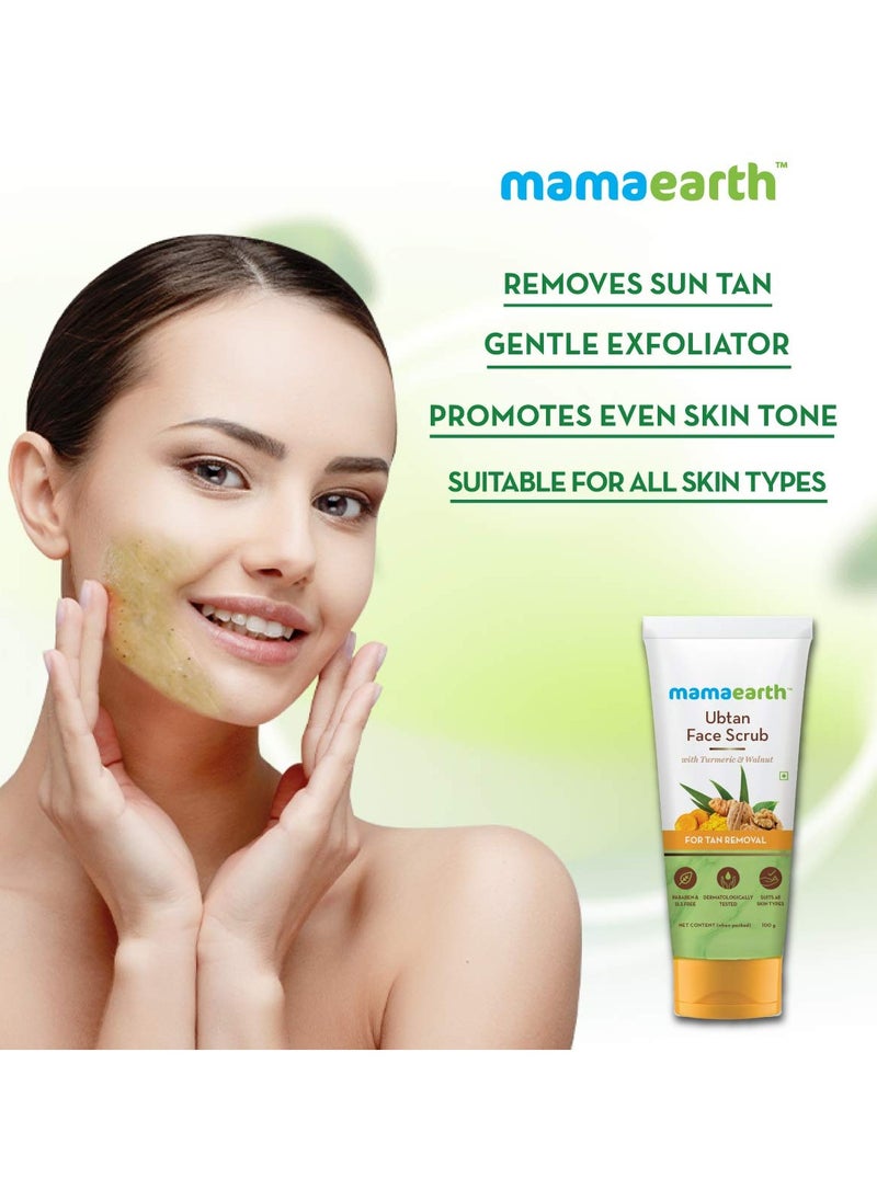 Mamaearth - Mamaearth Ubtan Scrub For Face with Turmeric & Walnut for Tan Removal - 100g - Image 1