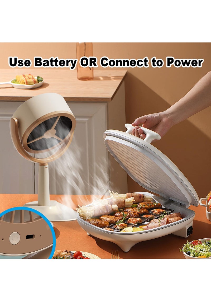 Barakah Desktop Extractor Hood, Mini Rechargeable Desktop Range Hood with 2 Speed Exhaust Fan, Low Noise Portable Cooker Hood with 2PCS filter cotton for Kitchen Exhaust Fan for BBQ, Hot Pot - Image 3