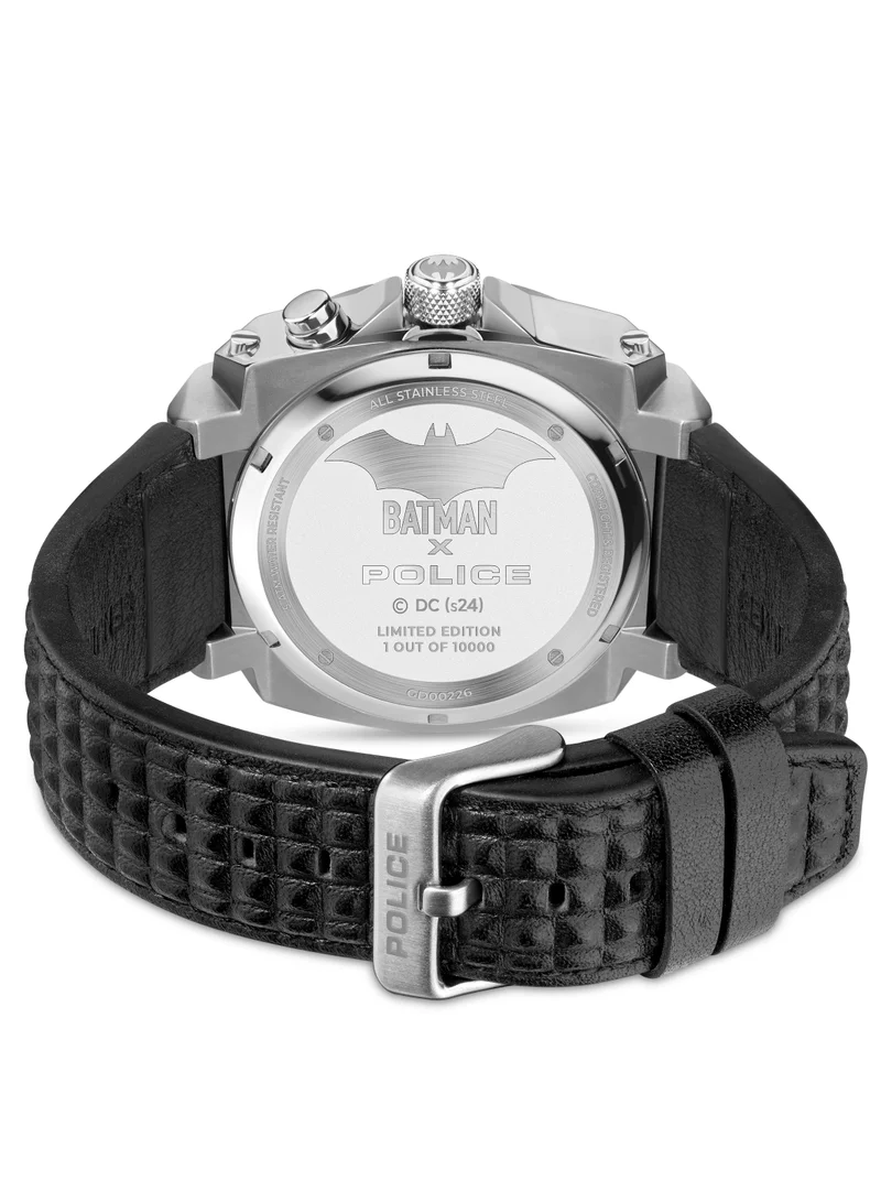 POLICE Forever Batman 45mm Limited Edition Men's Analog-Digital Watch with Black Leather Strap